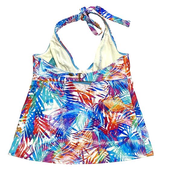 Island Palms Halter Tankini Top by SUNSETS Size 34DD - Picture 3 of 10